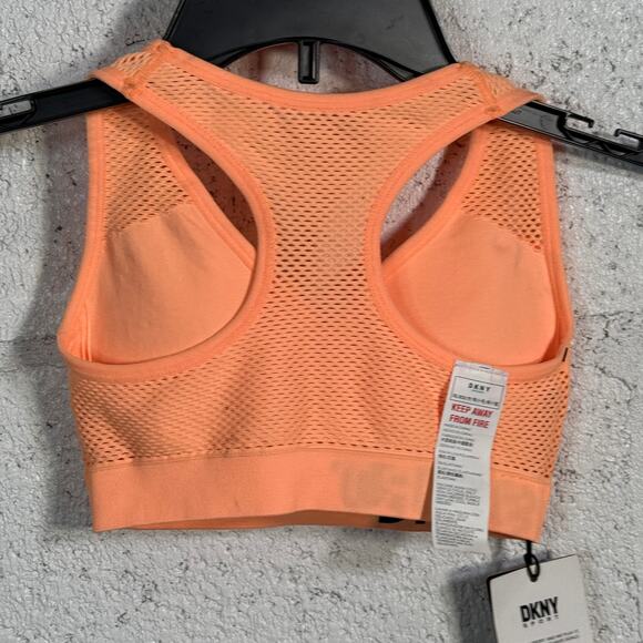 Dkny Sport Mesh Racerback Medium Impact Sports Bra orange, XS - Picture 7 of 8